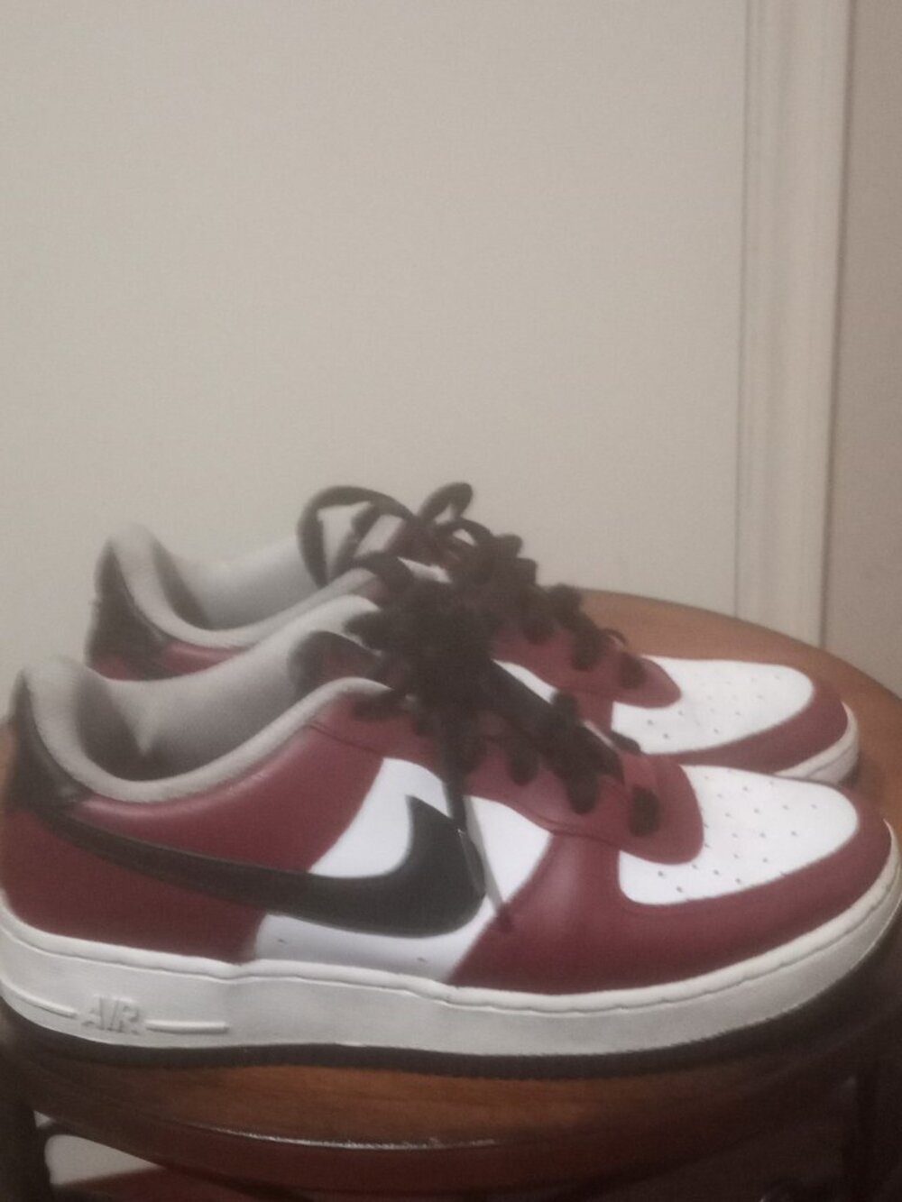 Nike Air Force 1 Low Top Leather Sneaker Kids 6Y Red/White/Black FD0300-600